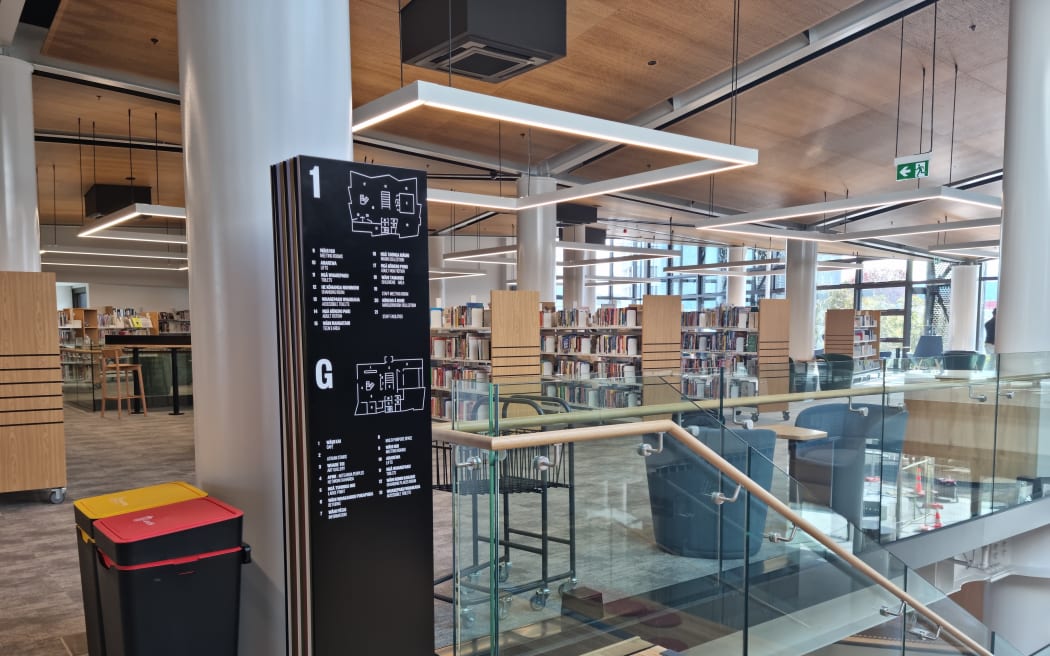 The adult fiction section on the first floor of the new Blenheim Library.