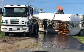The scene of the molasses spill in central Waikato.