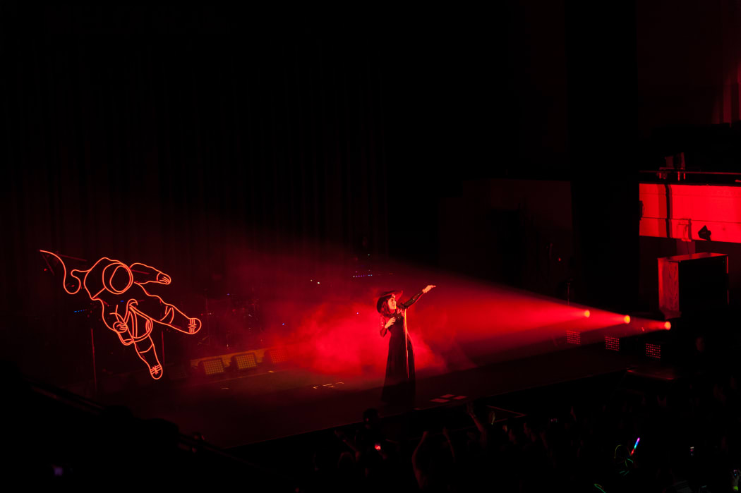Lorde on stage at the Dunedin Town Hall