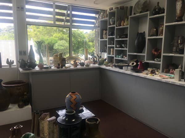 Just a corner of a room devoted to work from the late Simon Manchester's collection at the Quartz Museum of Ceramic Arts