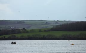 Royal Navy Bomb Disposal Team leaving the slip to Torpoint Ferry as they dispose of the WWII bomb discovered in Keyham in Plymouth.
