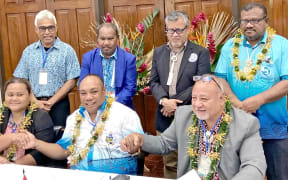 It was a happy occasion at the signing of a three-country work plan agreement for the Federated States of Micronesia, RMI and Papua New Guinea to cooperate on fisheries. 24 February 2025