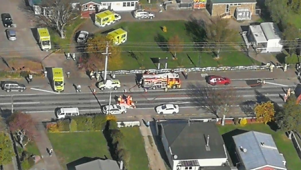 Emergency services at the school.
