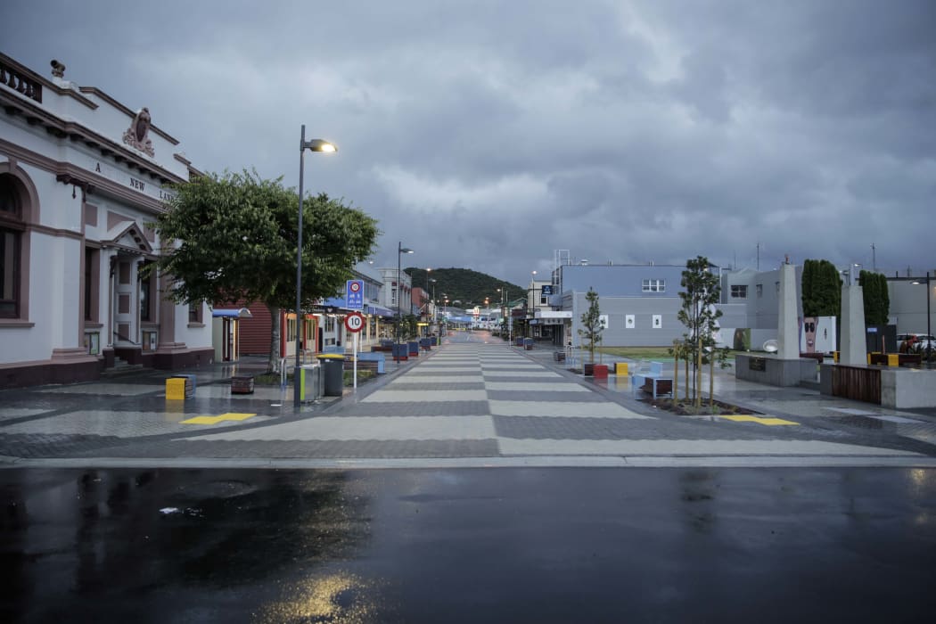 West Coast storm. Greymouth town ship received some rain and wind overnight.