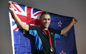 David Nyika after winning the Mens Light Heavyweight 81kg final.