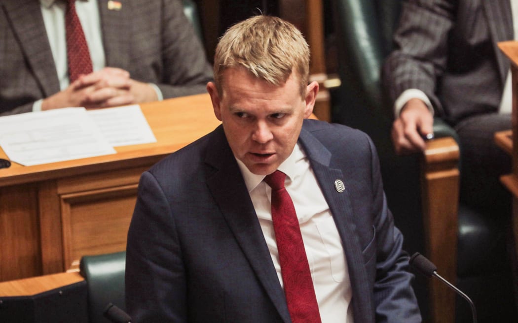Labour leader Chris Hipkins speaks as Parliament debates Te Pāti Māori MPs' punishment for the Treaty Principles haka.
