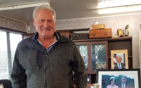 WCRC chair Allan Birchfield at his Ngahere office - home of former Grey River gold dredge.