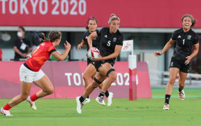 Sarah Hirini during New Zealand v Great Britain, Tokyo 2020 Olympic Games Rugby Women's Pool A match at Tokyo Stadium, Tokyo, Japan on Manday 29th July 2021.