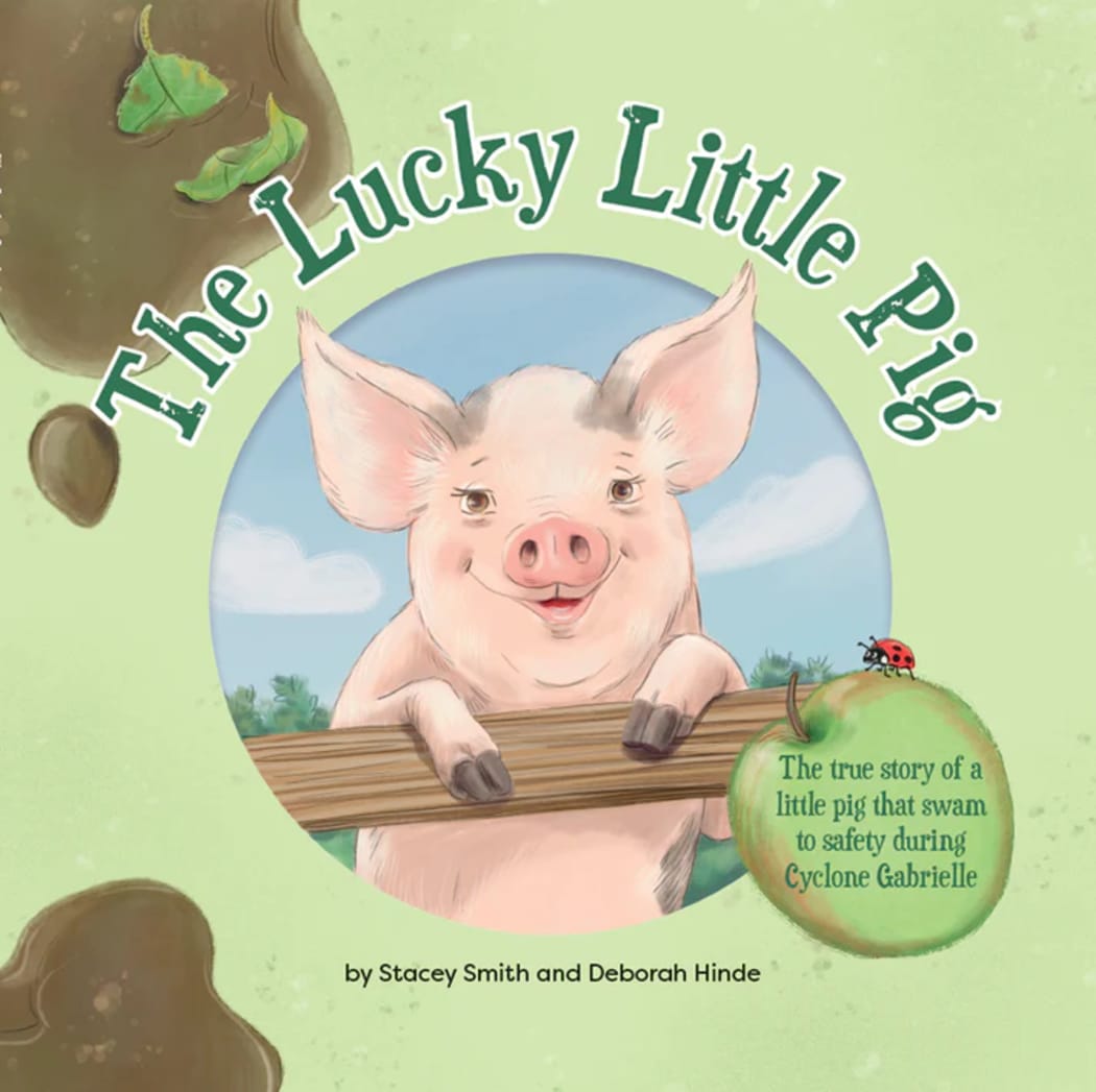 The Lucky Little Pig is based on the true story of a pig that climbed on a mattress during Cyclone Gabrielle,