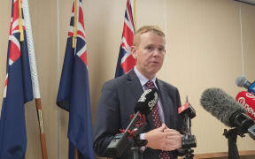 PM Chris Hipkins holding a media conference after meeting Auckland business leaders over the impact of the flooding crisis in the region.