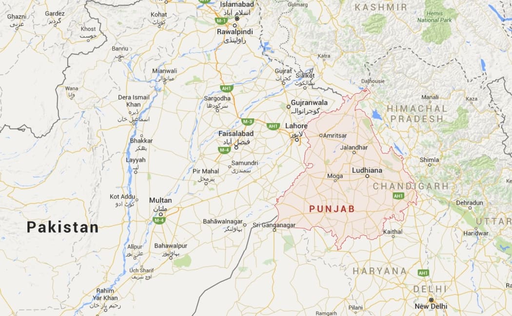 India's Punjab state, on the border with Pakistan