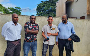 Jerome Ludvaune, Tom Kerr, Matai Seremaiah and Charlot Salwai (L-R)