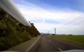 A meteor is captured in dash camera footage.