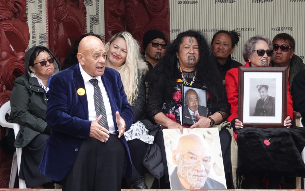 Ngāti Hine leader Waihoroi Shortland addresses the crowd.