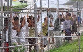 Detainees on Manus Island