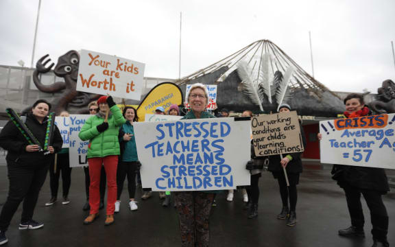 Teachers gathering in Wellington.