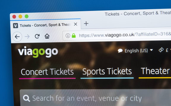 LONDON, UK - JANUARY 8TH 2018: The homepage of the official website for Viagogo - the online ticket marketplace for ticket resale, on 8th January 2018.