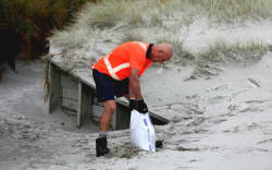 Mount Maunganui Beach on 13 April 2026 following cyclone Vaianu.