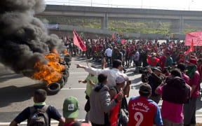 Anti-World Cup protesters in Sao Paulo.