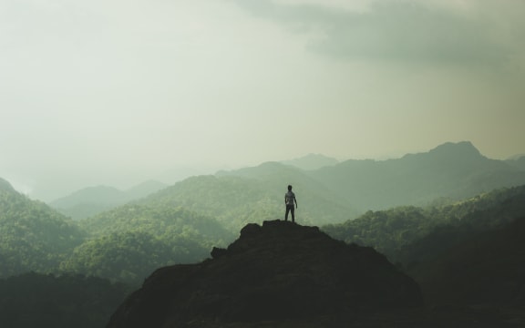 man on mountain