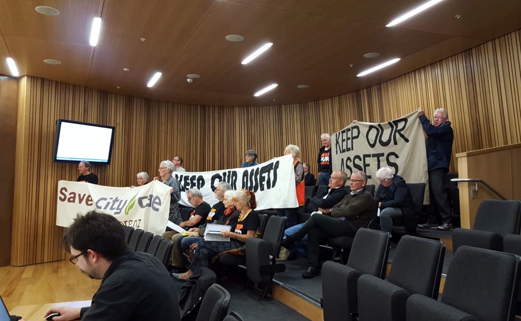 A silent protest at Christchurch Council's first full meeting of the year.