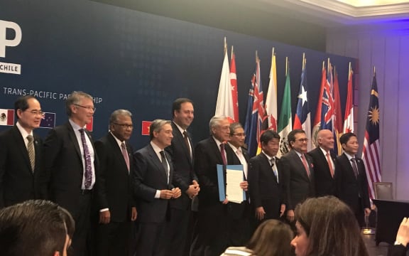 Closing the signing ceremony of the CPTPP in Santiago, Chile.