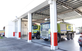 Emergency trucks seen at Ohakea airforce base, Manawatū.