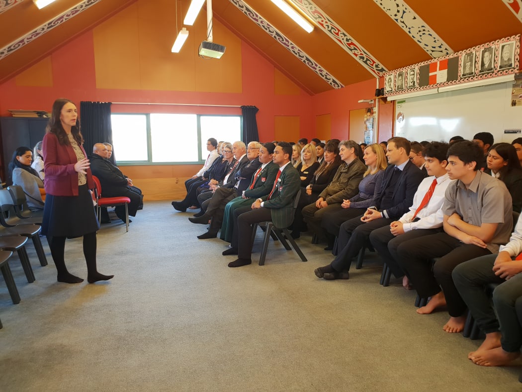 Jacinda Ardern and Chris Hipkins announced that $80m funding boost at Onehunga High School.