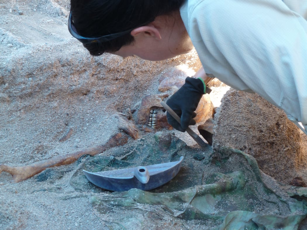 Archaeologist Kristen Baker in Kiribati