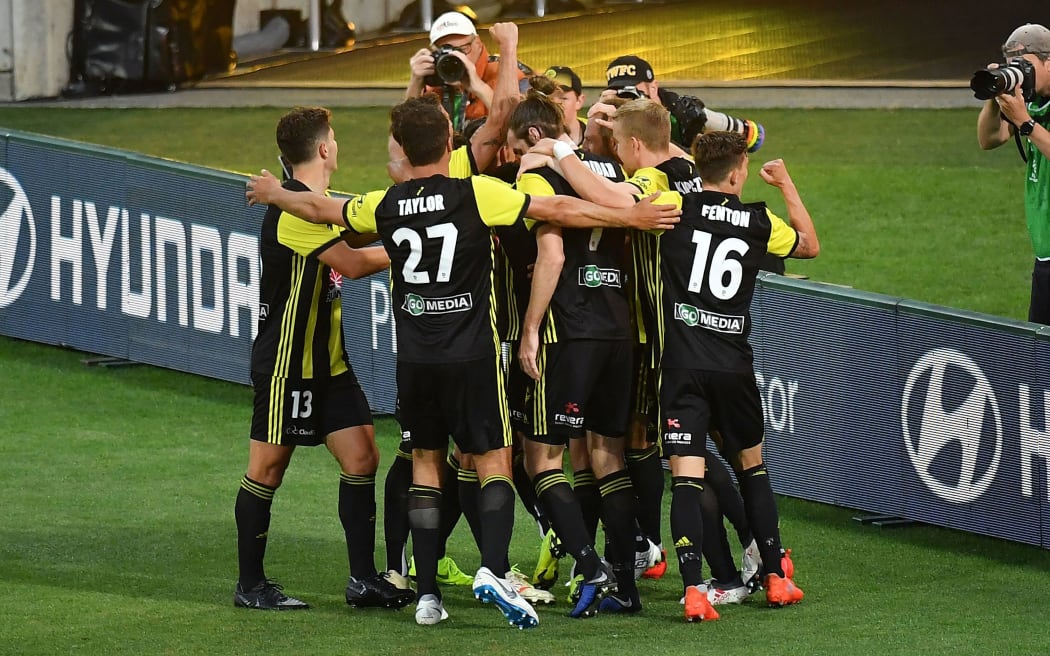 The Phoenix celebrate a goal.