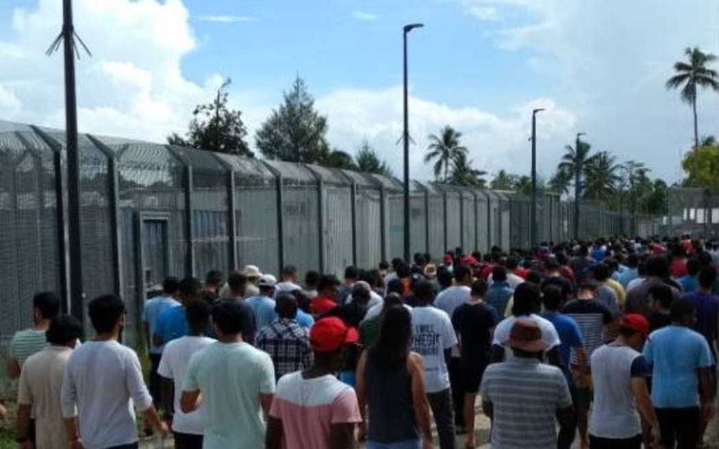 Protesting refugees on Manus Island.