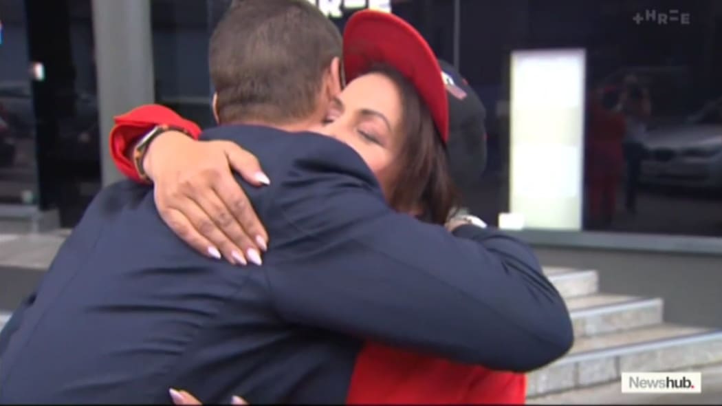 Patrick Gower consoles Maori party co-leader Marama Fox on Newshub at 6.