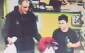 The police have released CCTV footage showing the last confirmed sighting of Alex Fisher - pictured with his brother Eric at the Four Square store in Waitarere at about 6.15pm on Monday.