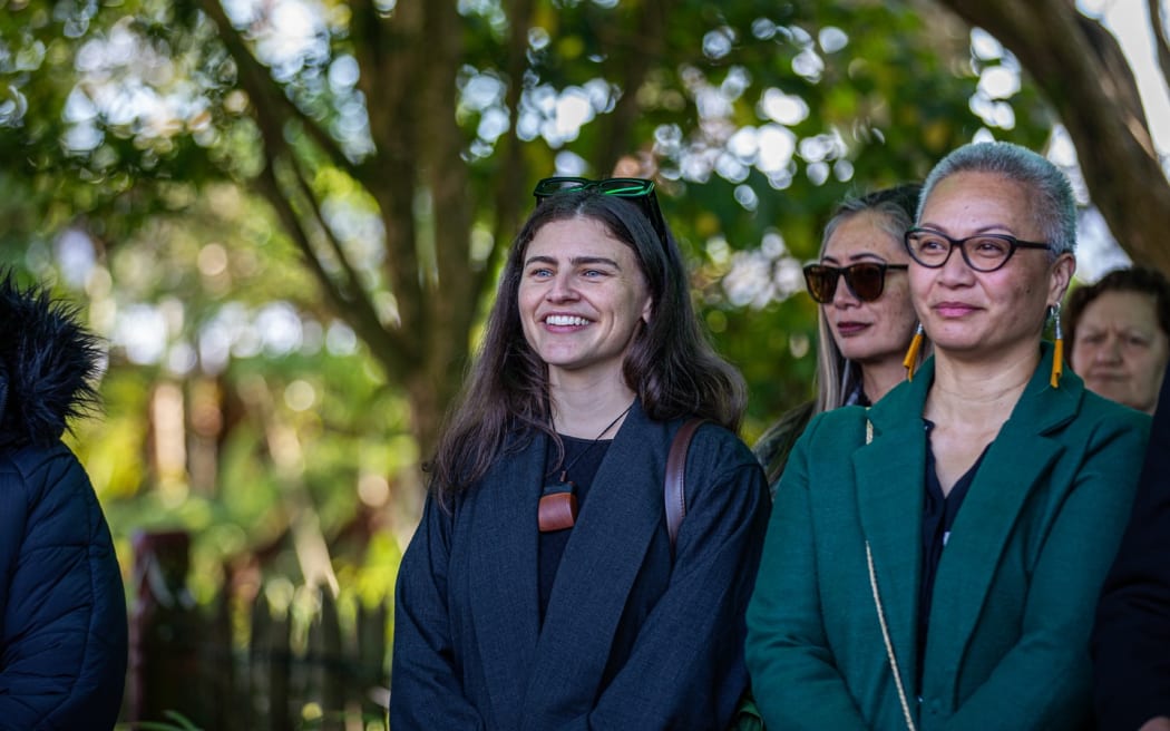 Green Party Co-leaders Chlöe Swarbrick and Marama Davidson attend Koroneihana to show their respects to Te Arikinui Kuini Nga wai hono i te po.