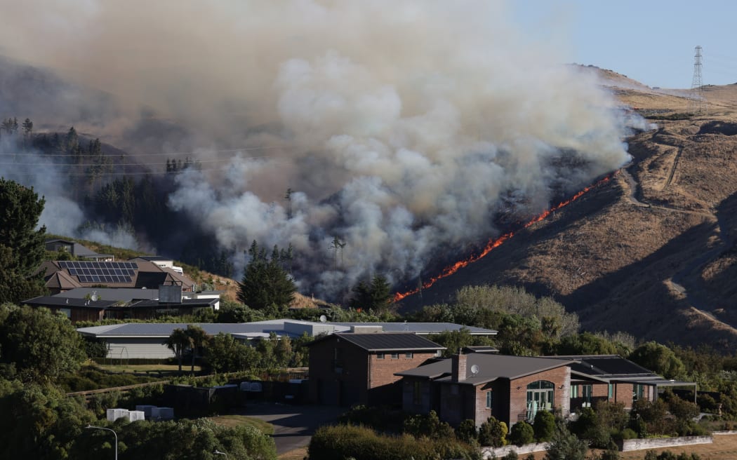 The Port Hills fire on 14 February 2024.