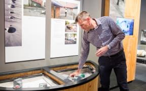 Curator Cor Vink with new liquefaction model.