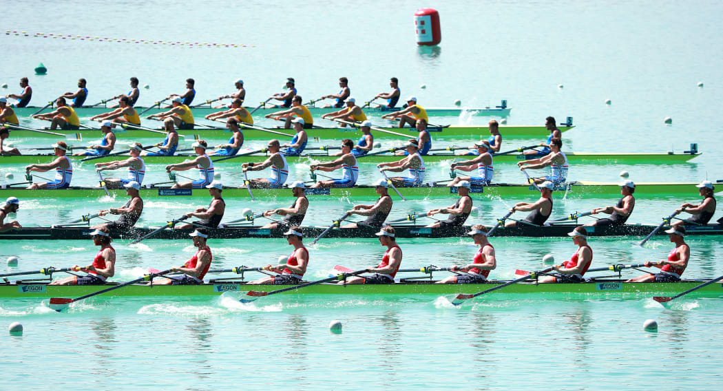 The men's eight at the 2015 World Rowing Championships in France.