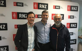 Gareth Reeves and George Henare with Jesse Mulligan