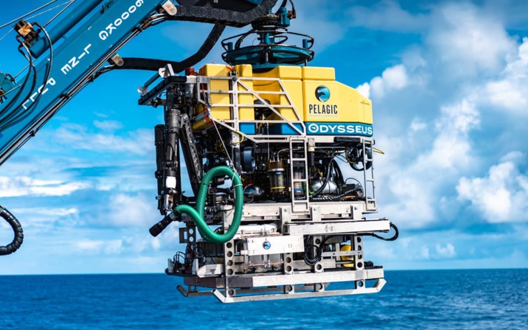 The Odysseus 6K remotely operated submersible, photographed on January 5, 2022, can dive to a depth of 6,000 meters for deep-sea mineral exploration. Image source: Business Wire