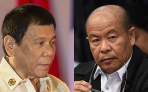 Arturo Lascanas, right, has testified that he killed nearly 200 people as part of a death squad under Rodrigo Duterte, left.