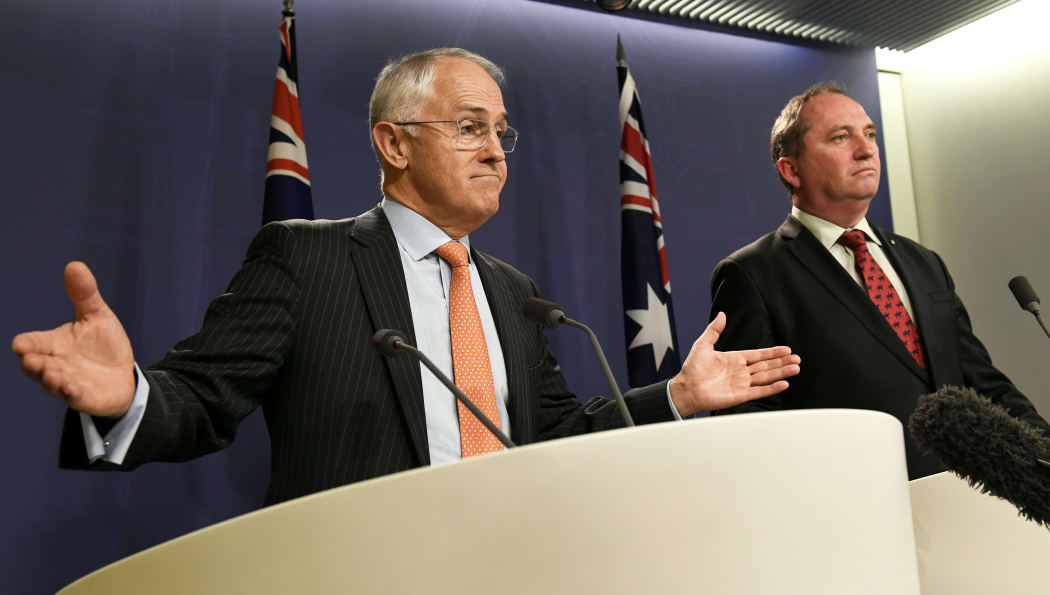 Australian Prime Minister Malcolm Turnbull (left) and his deputy, Barnaby Joyce