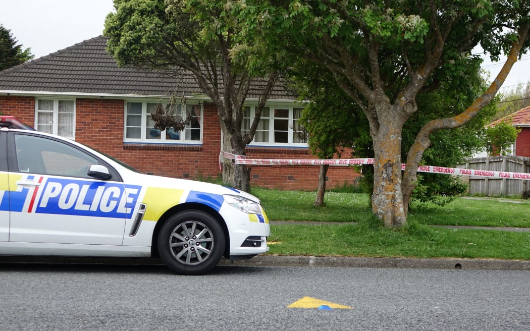 The cordoned off house in Taita, Lower Hutt.