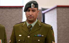 Corporal Manu Smith of the Royal New Zealand Infantry appears for the Court Martial proceeding held at the Burnham Military Camp to face three charges of making intimate visual recordings.
