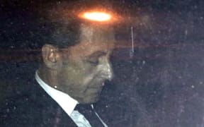 Nicolas Sarkozy after questioning in Paris on Tuesday.