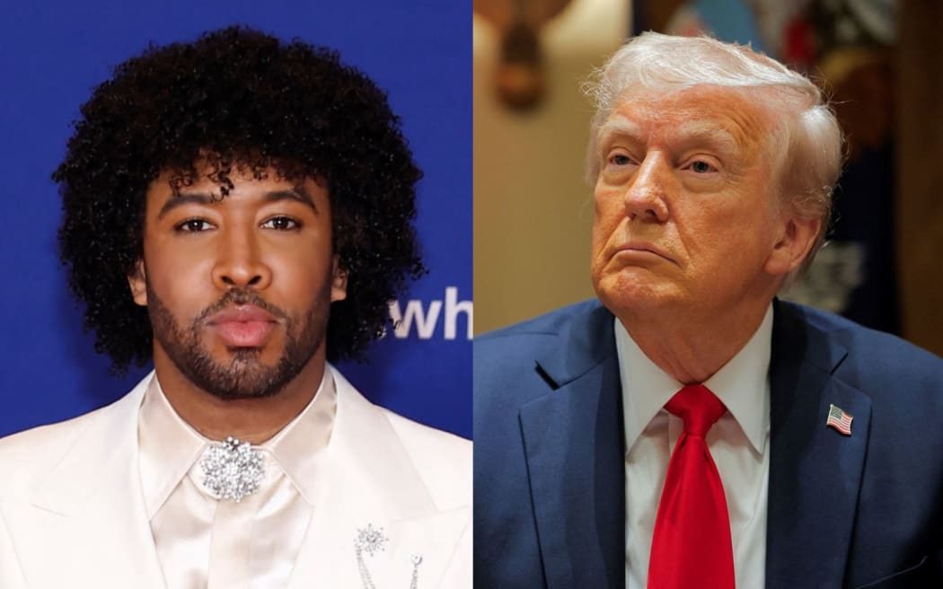 White house correspondent's association president Eugene Daniels and Donald Trump