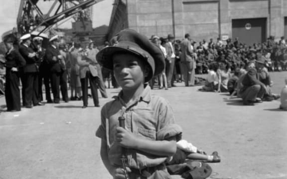 Maori Boy at the return of the Maori Batallion