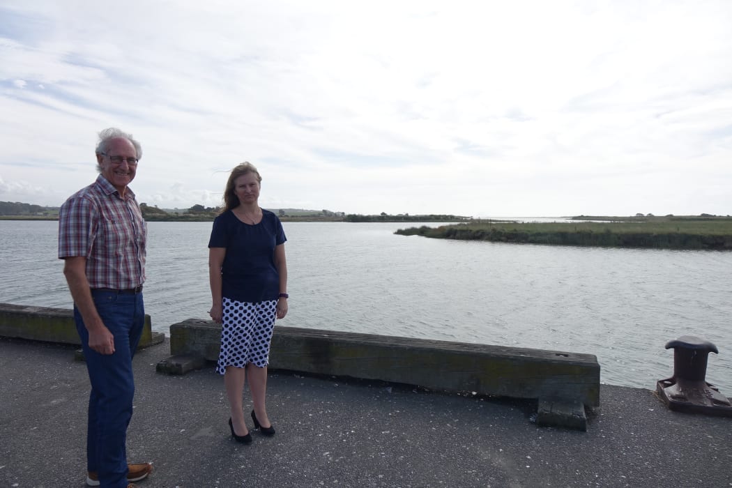 Ōpōtiki Harbour Project Manager John Galbraith and Ōpōtiki District Council Chief Executive Aileen Lawrie at Ōpōtiki Harbour.