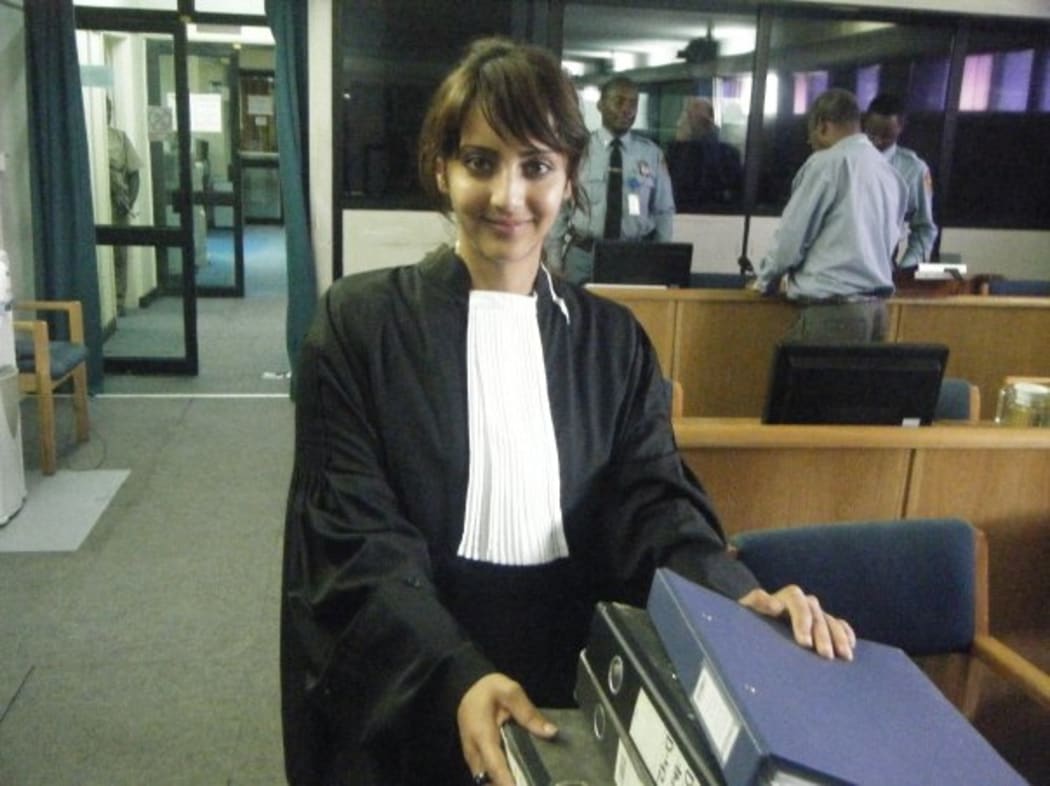 Golriz prosecuting at the Rwanda Tribunal (circa 2008-2010) Photo courtesy Golriz Ghahraman.