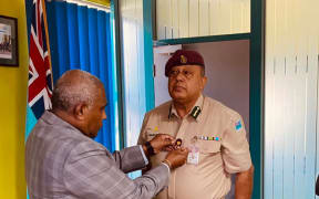 Fiji's Minister for Justice  Siromi Turaga, Minister of Justice, left, and Correction Service acting commissioner Sevuloni Naucukidi. 31 March 2025