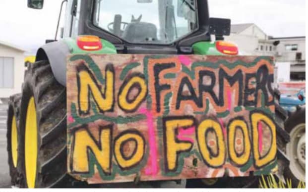 photo from King Countty News of laast week's Groundswell protest in Te Awamutu.